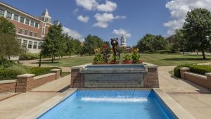 Tiger Fountain on sunny summer day