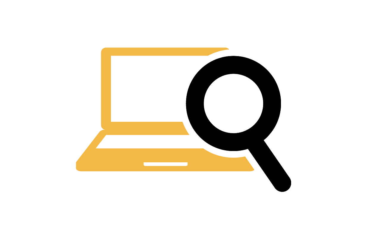 Image of Laptop with search icon